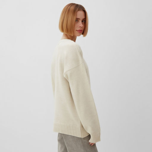 Джемпер женский MINAKU: Knitwear collection, бежевый, размер 50-52  фото 3