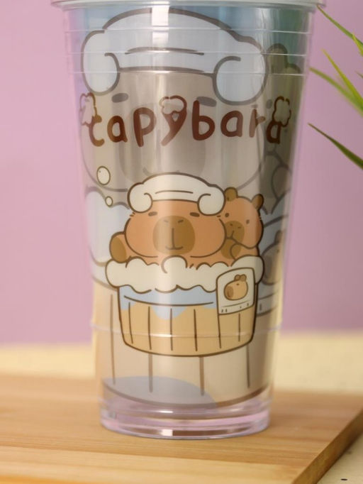 Тамблер iLikeGift "Capybara foam", blue (450 мл)