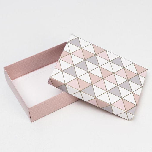 Цена за 5 шт. Коробка подарочная Треугольники, 21 х 15 х 5 см - UPAK LAND фото 3