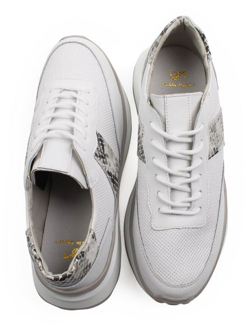 03-C129-9 WHITE Кроссовки женские (натуральная кожа)