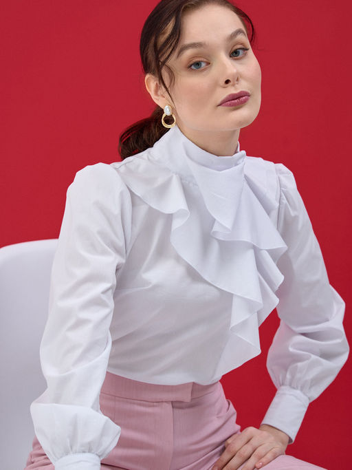 Блузка с жабо - Tantino фото 24