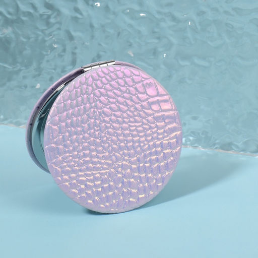 Зеркало складное «Крокодил», d=7.5 см, цвет нежно - розовый