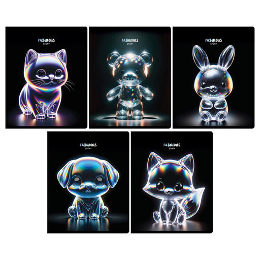 Цена за 2 шт. Тетрадь 48л. BG "Glow" клетка (Т5ск48_тф 60332) тиснение фольгой