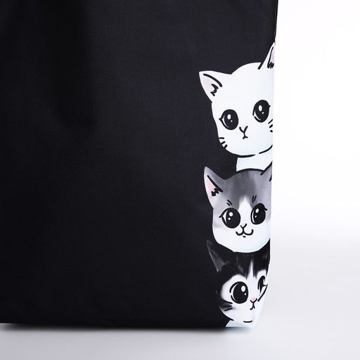 Сумка шопер Котики, 40х12х38, цвет черный - Nazamok фото 3