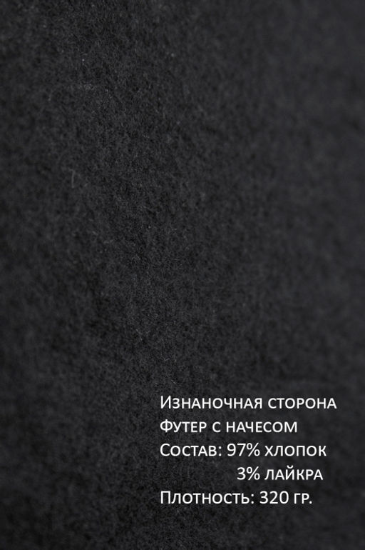 Арт. 69302 Толстовка мужская с начесом 48-58 Цвет:черный