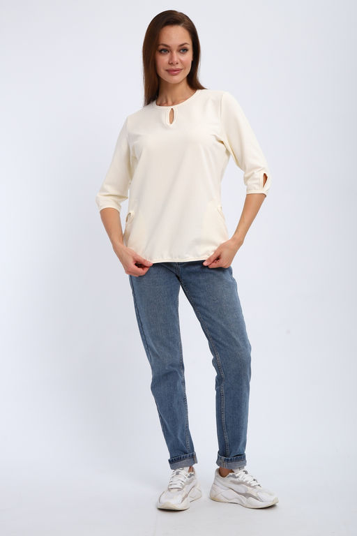 Кофта женская из футера 2-н Анфиса молочный