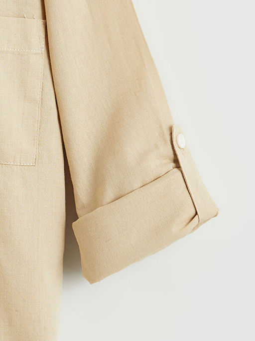 Hakim Yaka Keten Kar???ml? Erkek ?ocuk G?mlek