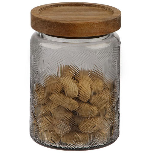 Банка из цветного рельефного стекла AMARETTO 750 мл с крышкой (акация) арт.108315 /MALLONY/ фото 3