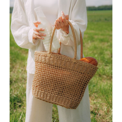 Сумка женская SL Home, ручное плетение, хлопок, длина ручек 18.5 см, 40×27 см