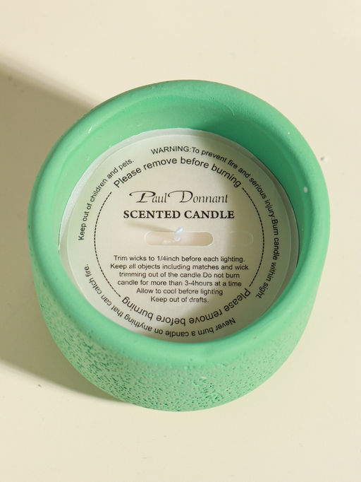 Свеча в вулканическом подсвечнике "Изгиб" мятная 8,3х8,5х7 см