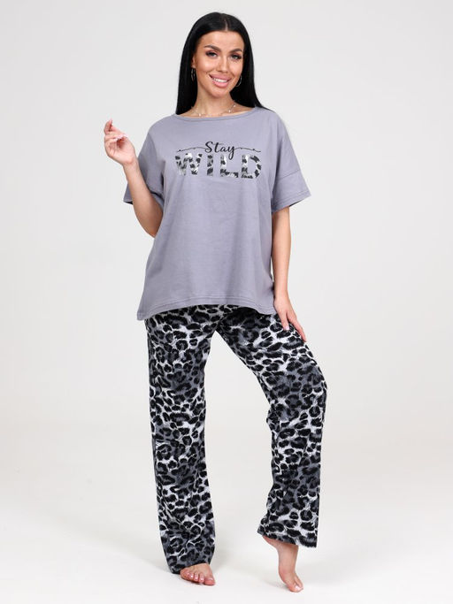 970 ДОМАШНИЙ КОСТЮМ ЖЕНСКИЙ (брюки) (Серый) - А-дина фото 3