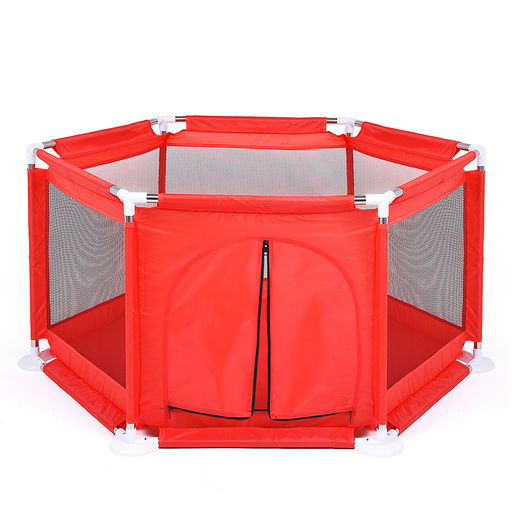 Манеж детский  шестигранный (113*130*65) цвет красный