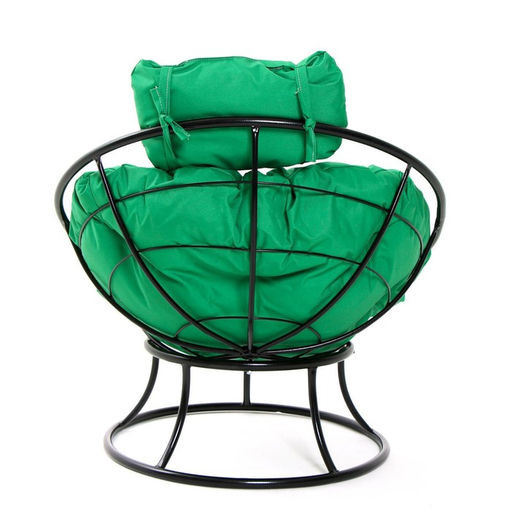 Кресло «Папасан», мини, с зелёной подушкой, 81×68×77 см