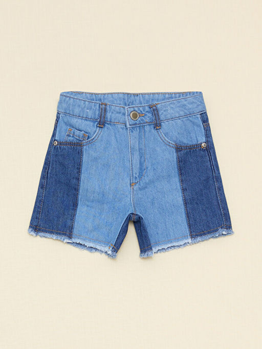 Renk Bloklu K?z ?ocuk Jean ?ort - Waikiki фото 3