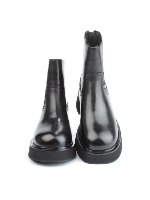 04-HJM396 BLACK Ботинки зимние женские (натуральная кожа, натуральный мех)