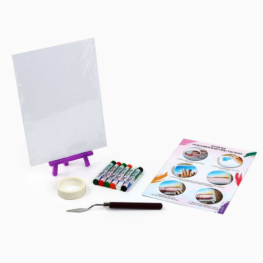 Рисование пастелью с мольбертом Красочные пионы, набор для творчества