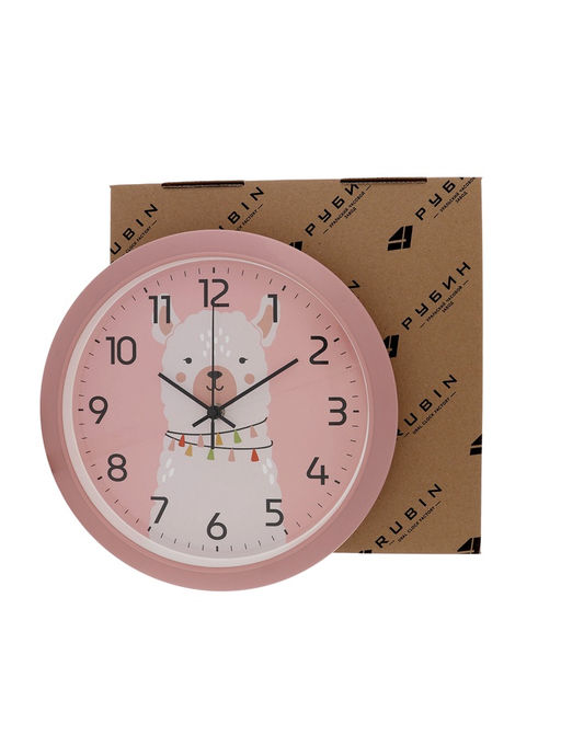Часы настенные «Альпака», детские, плавный ход, d=29 см, розовые