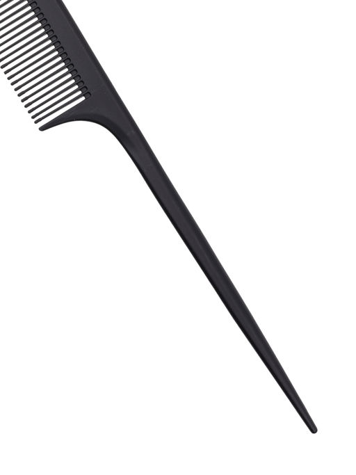 Kristaller Профессиональный гребень для волос с пластиковым хвостиком 06300, карбон, черный, 22 см
