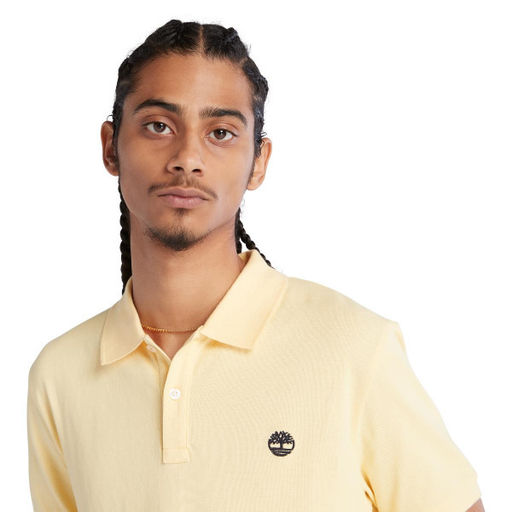 Мужские поло с коротким рукавом Timberland Polo Millers River Elevated Tipped Slim TFO желтая фото 3