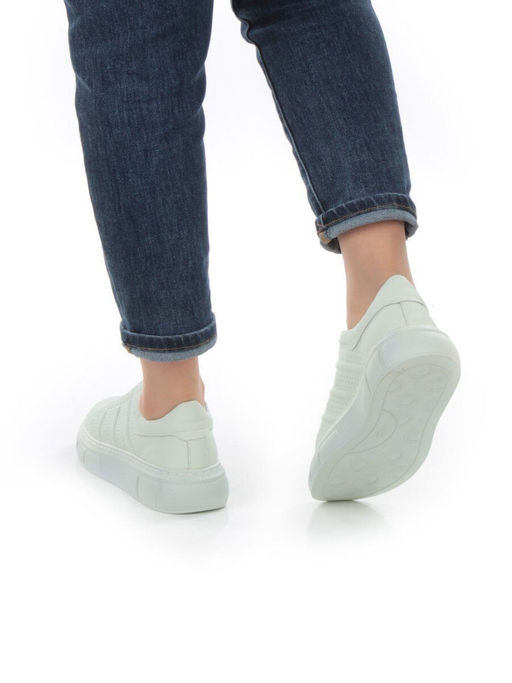 05-PDL256-3 LT. GREEN Кроссовки женские (натуральная кожа) - Фабричный китай фото 3