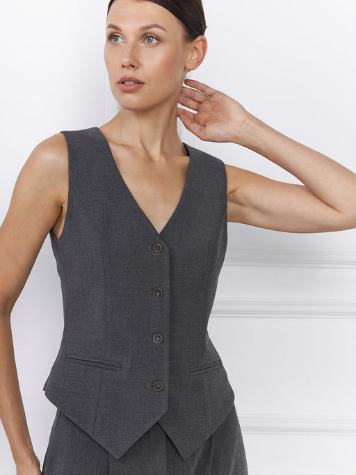 Жилет короткий OD-562-9 серый - Tantino фото 8