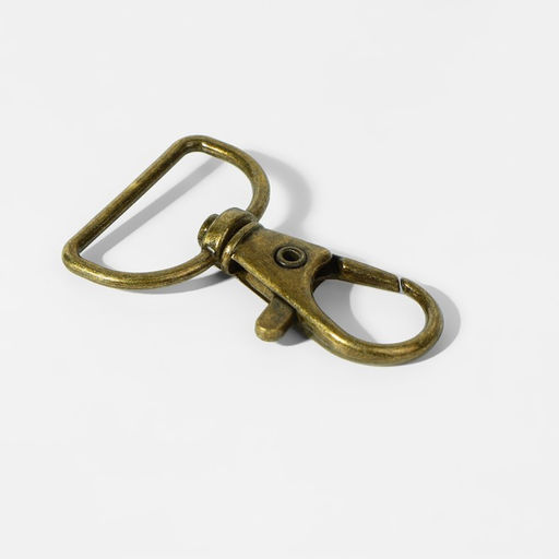 Цена за 2 шт. Карабин металлический, 39 24 мм / 20 1,5 мм, 6 шт, цвет бронзовый - Арт узор фото 2