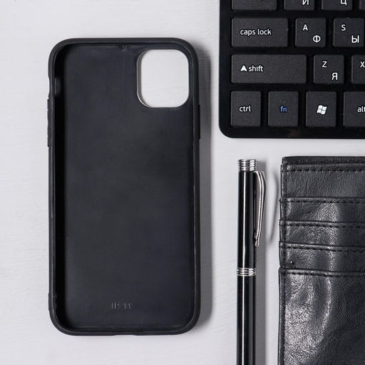 Чехол Luazon для iPhone 11, с отсеком под карты, текстиль+кожзам, красный