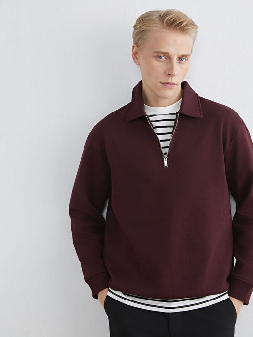 Polo Yaka Erkek Sweatshirt