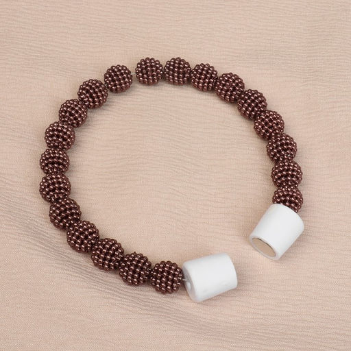 Подхват для штор «Бусы из бисера», d=1.3 см, 30 см, коричневый