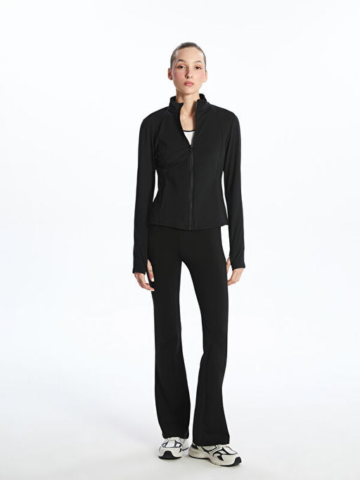 Dik Yaka Kad?n Fermuarl? Sweatshirt