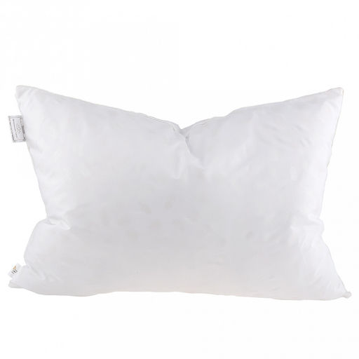 Подушка для сна 50х70см "Перышко" 2-х камерная, наполнитель исскуственный лебяжий пух высшего сорта, чехол съемный, на молнии (тик смесовый, состав 30% хлопок/70% п/э), внутренний чехол нетканное полотно (п/э100%), вес 950гр, упаковка п/э пресс, "Дом