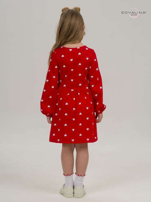 Платье Моана белые сердца на красном - Sovalina фото 26