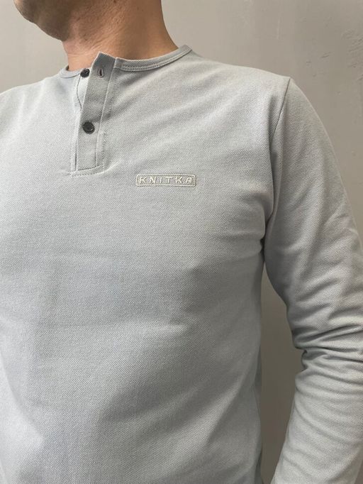 100% ХЛОПОК ПИКЕ Лонгслив мужской - Knitka wear фото 5