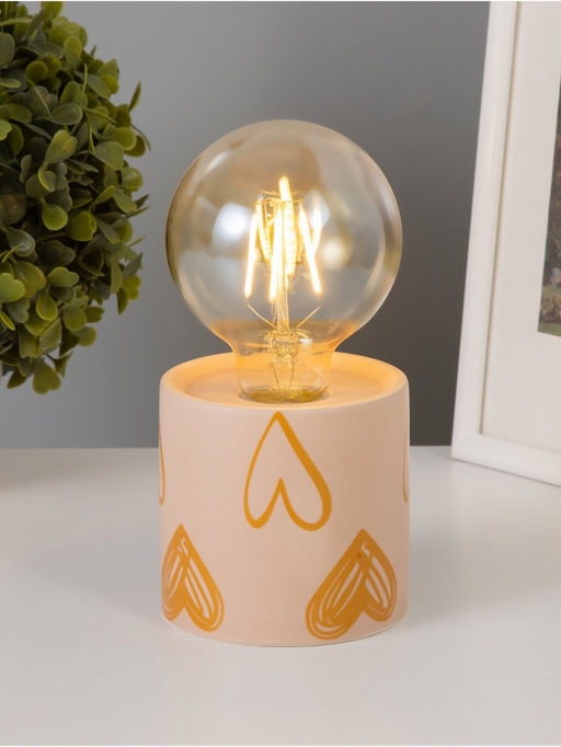 Светильник «Цилиндр» большие сердца LED 2хАА 8.5×8.5×17 см