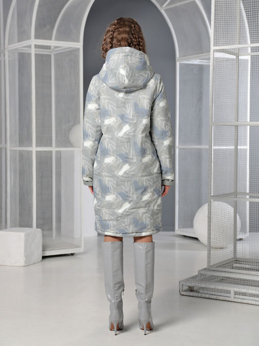 25108 Плащ утепл. серо-зеленый - Dizzyway фото 5