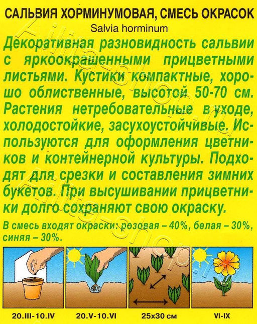 Сальвия Хорминум, смесь 0,3г (Аэлита)