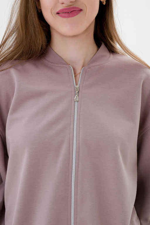 Бомбер из коттон фита кофе макси - Амадэль фото 11