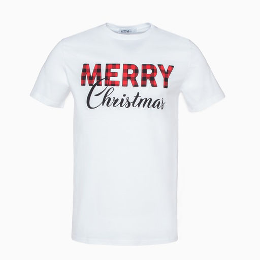 Футболка мужская KAFTAN Merry Christmas, размер 54, хлопок 100%, белая