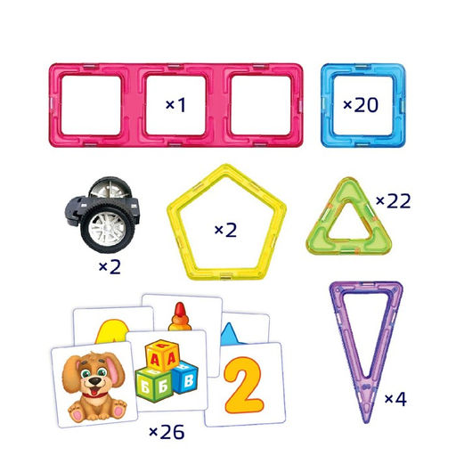 Магнитный конструктор Magical Magnet, 77 деталей, детали матовые - Unicon фото 6