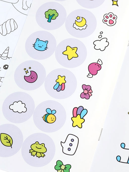 Аниме - раскраски с наклейками «Кавайные котики», 8 стр.