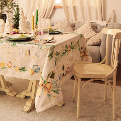 Набор новогодний Spruce mood: скатерть 150×180 см +/-3 см с ВГМО, салфетка 40×40 см-8 шт., 100% хлопок