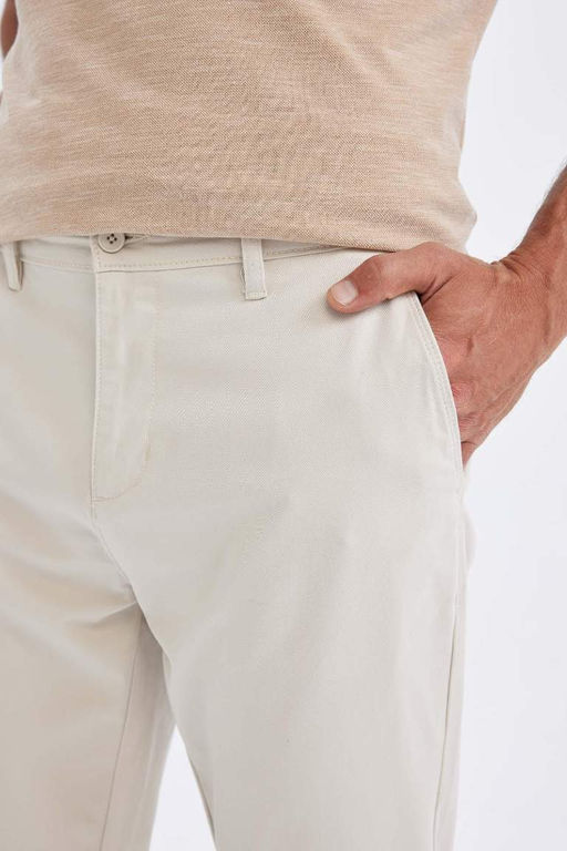 Зауженные брюки-чинос из парусины с карманами - Defacto фото 9