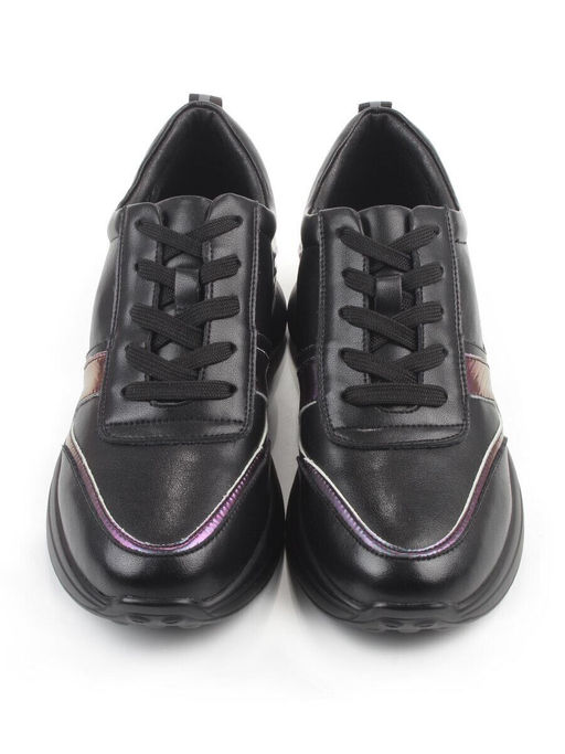04-M27-21 BLACK Кроссовки женские (натуральная кожа)