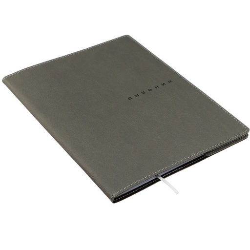 Дневник школьный для 1-11 классов Grey, мягкая обложка, искусственная кожа, термо тиснение, ляссе, 80 г/м²