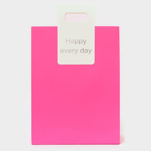 Пакет подарочный бумажный с вырубной ручкой 30×40×12 см, фуксия