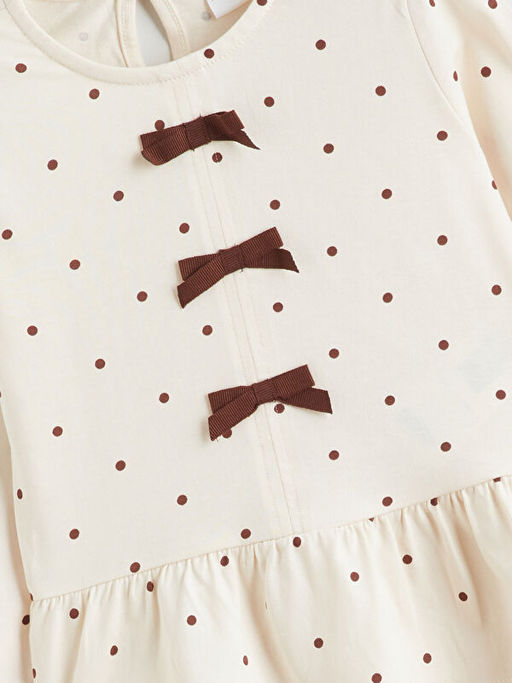 Bisiklet Yaka Fiyonk Detayl? K?z ?ocuk Ti??rt