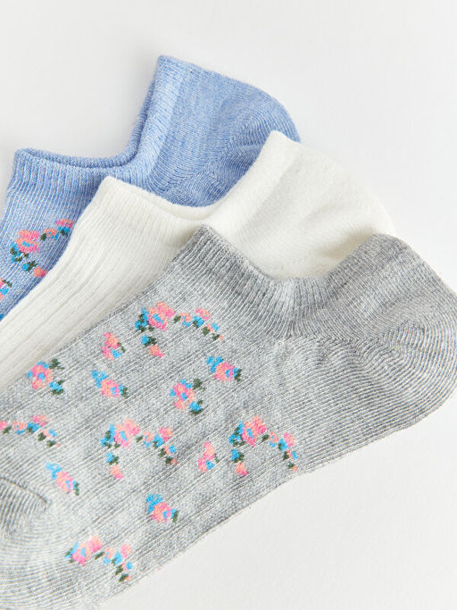 Desenli Kad?n Patik ?orap 3l?