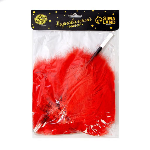 Карнавальный набор Огненная красотка, повязка на голову, боа, мундштук - Страна карнавалия фото 4