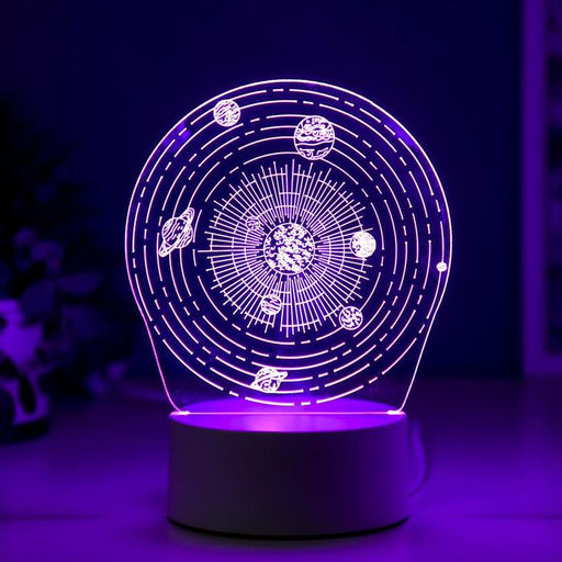 Светильник 3D RISALUX «Космос», LED-ночник, RGB, от сети, 9.5×13×17.5 см