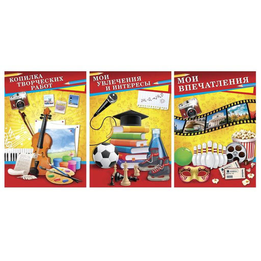 Папка школьная на кольцах «Портфолио школьника», 6 листов-разделителей, 24.5×32 см